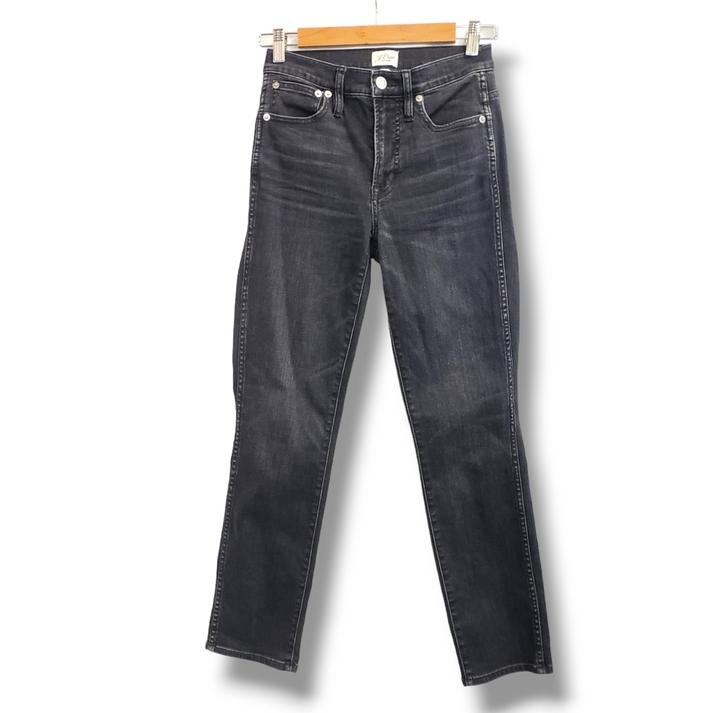 J. Crew Vintage Straight Faded Black Denim Jeans Size 25
